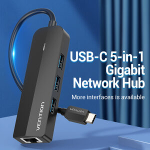 Vention 5-in-1 USB-C HUB With Gigabit Ethernet Adapter